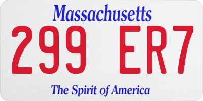 MA license plate 299ER7