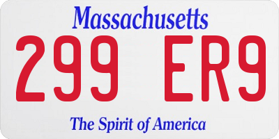 MA license plate 299ER9