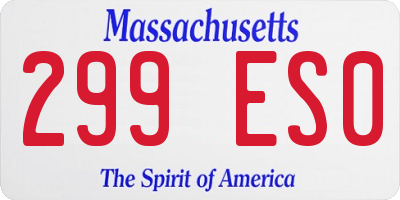 MA license plate 299ES0