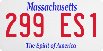 MA license plate 299ES1