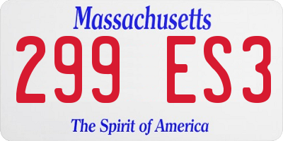 MA license plate 299ES3