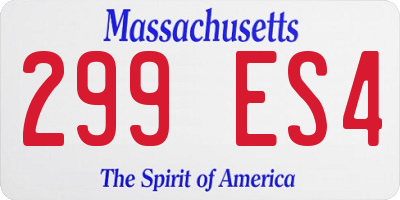 MA license plate 299ES4