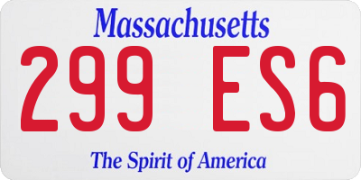 MA license plate 299ES6