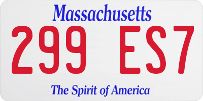 MA license plate 299ES7
