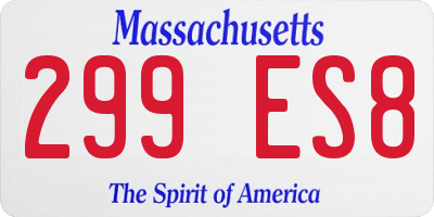 MA license plate 299ES8