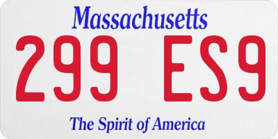 MA license plate 299ES9