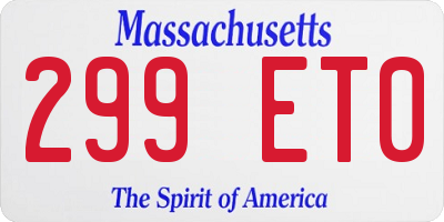 MA license plate 299ET0