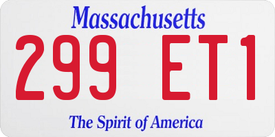 MA license plate 299ET1