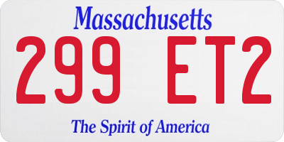 MA license plate 299ET2