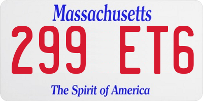 MA license plate 299ET6