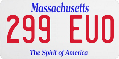MA license plate 299EU0