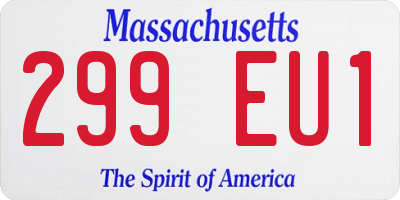 MA license plate 299EU1
