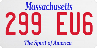 MA license plate 299EU6