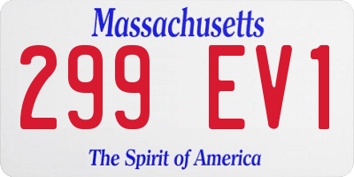 MA license plate 299EV1