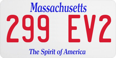 MA license plate 299EV2