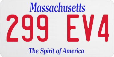 MA license plate 299EV4