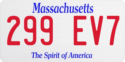 MA license plate 299EV7
