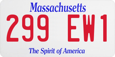 MA license plate 299EW1