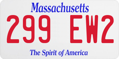 MA license plate 299EW2
