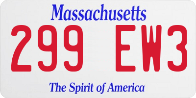 MA license plate 299EW3