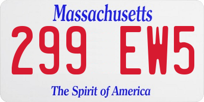 MA license plate 299EW5