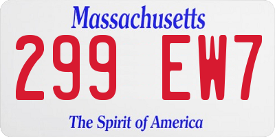 MA license plate 299EW7