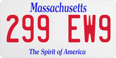 MA license plate 299EW9