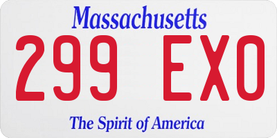 MA license plate 299EX0