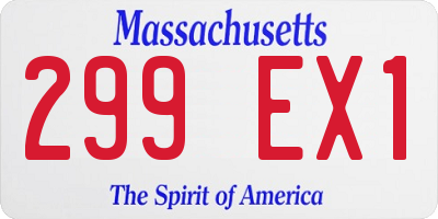MA license plate 299EX1