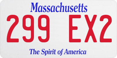 MA license plate 299EX2