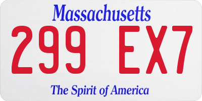 MA license plate 299EX7