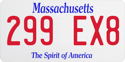 MA license plate 299EX8