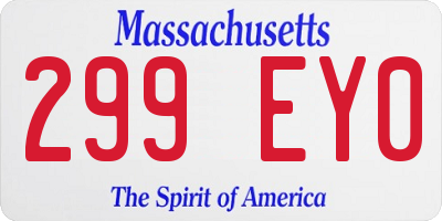 MA license plate 299EY0