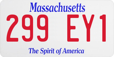 MA license plate 299EY1