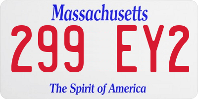 MA license plate 299EY2