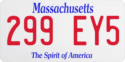 MA license plate 299EY5