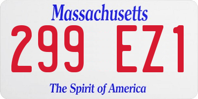 MA license plate 299EZ1