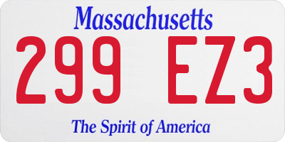 MA license plate 299EZ3