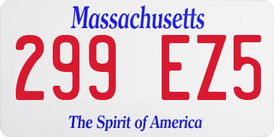 MA license plate 299EZ5