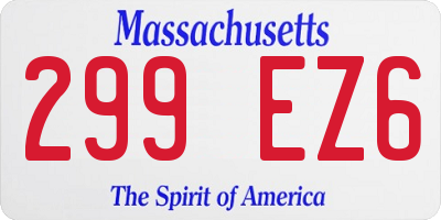 MA license plate 299EZ6