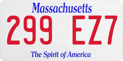 MA license plate 299EZ7