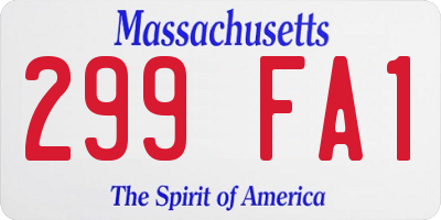 MA license plate 299FA1
