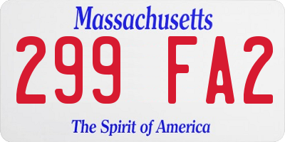 MA license plate 299FA2