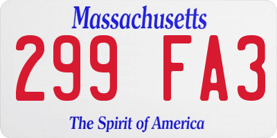 MA license plate 299FA3