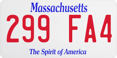 MA license plate 299FA4