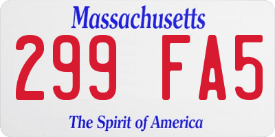 MA license plate 299FA5