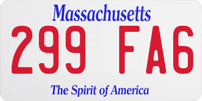 MA license plate 299FA6