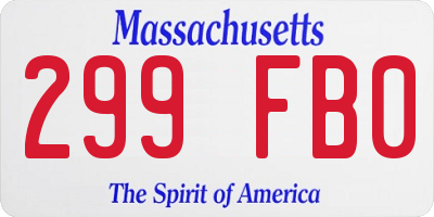 MA license plate 299FB0