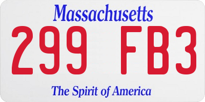 MA license plate 299FB3