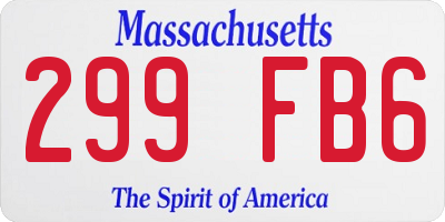 MA license plate 299FB6
